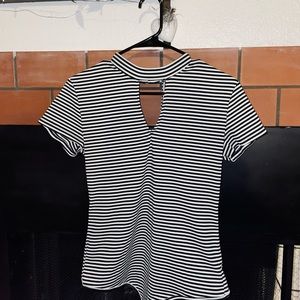 Black and White Striped Bodysuit